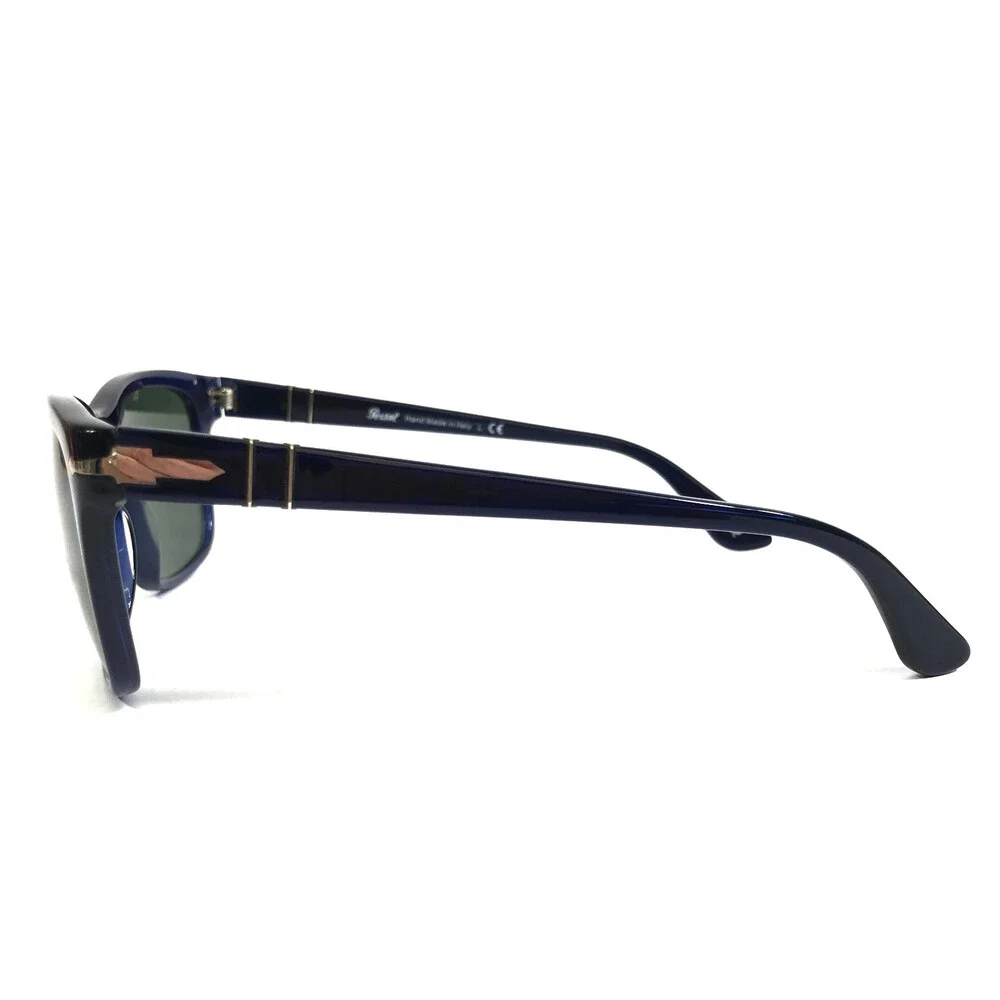 Persol Sunglasses 3135-S 181/31 Polished Blue Rectangle Frames with Green Lenses